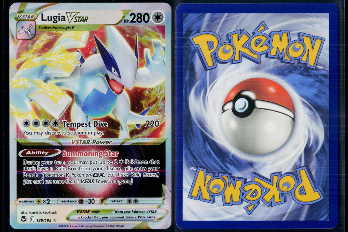 LUGIA VSTAR 139/195 POKEMON SILVER TEMPEST HOLO VSTAR RARE NM
