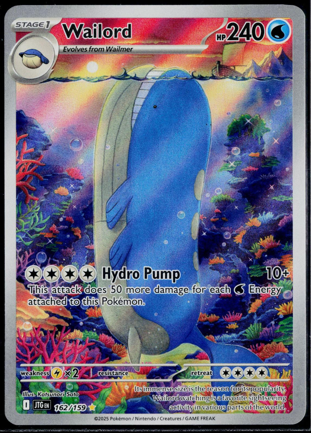 WAILORD 162/159 POKEMON JOURNEY TOGETHER ILLUSTRATION RARE NM