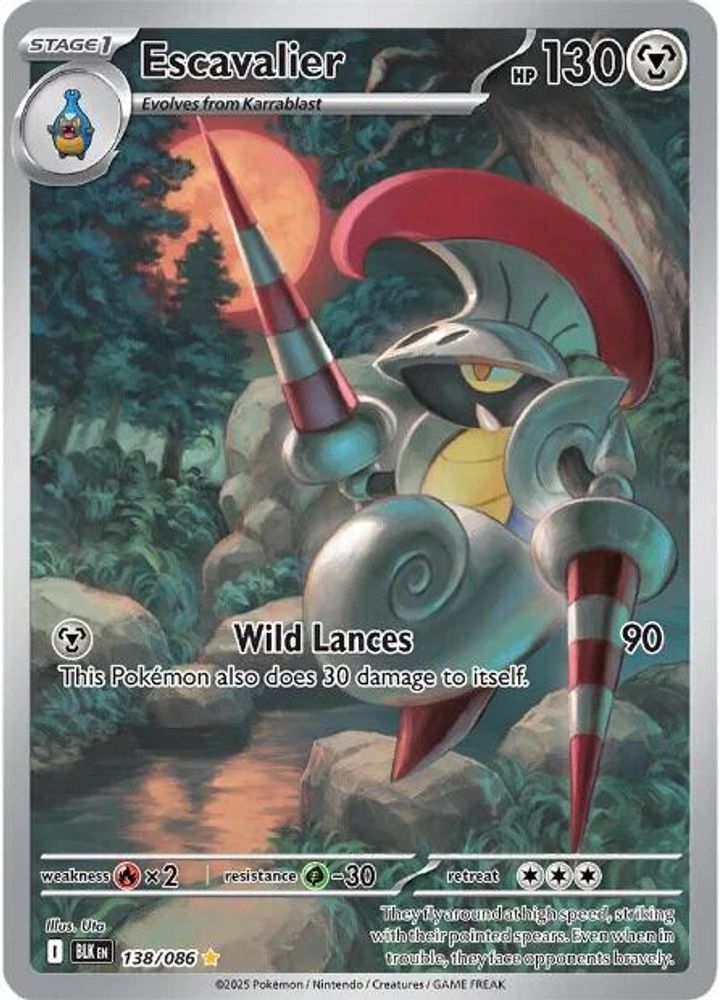 ESCAVALIER 138/086 🐬 POKEMON BLACK BOLT HOLO IR ☀️ NM/M 🌴