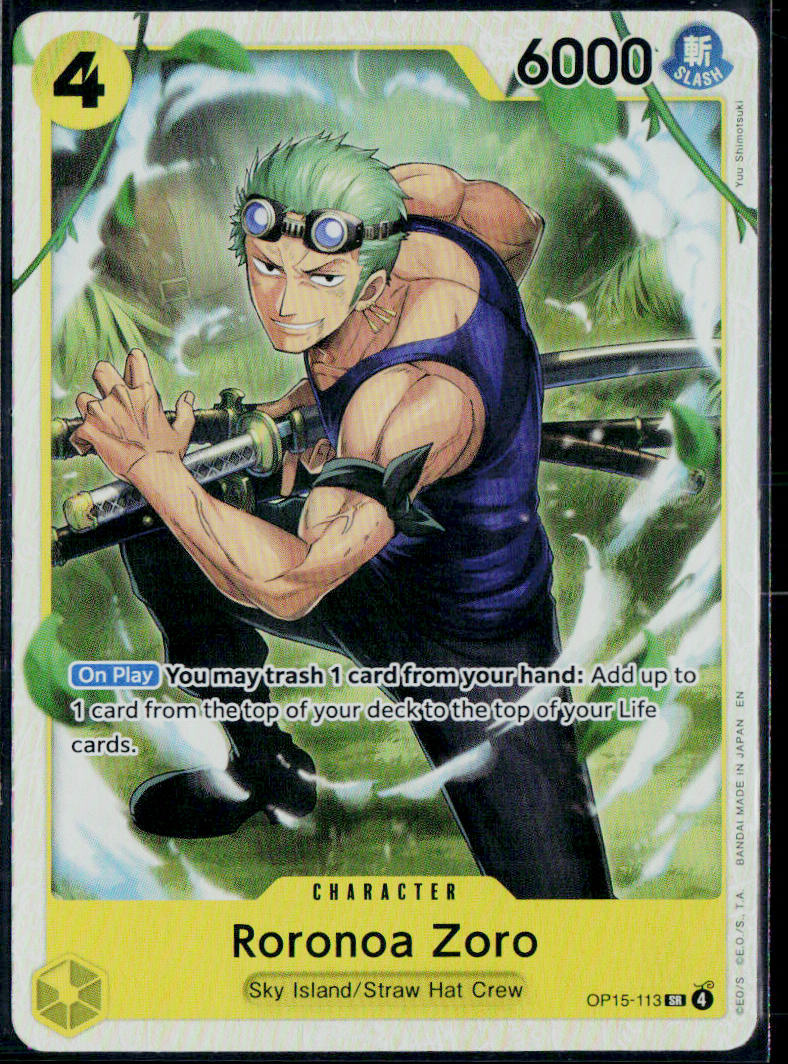 RORONOA ZORO OP15-113 ONE PIECE ADVENTURE ON KAMI'S ISLAND SR NM