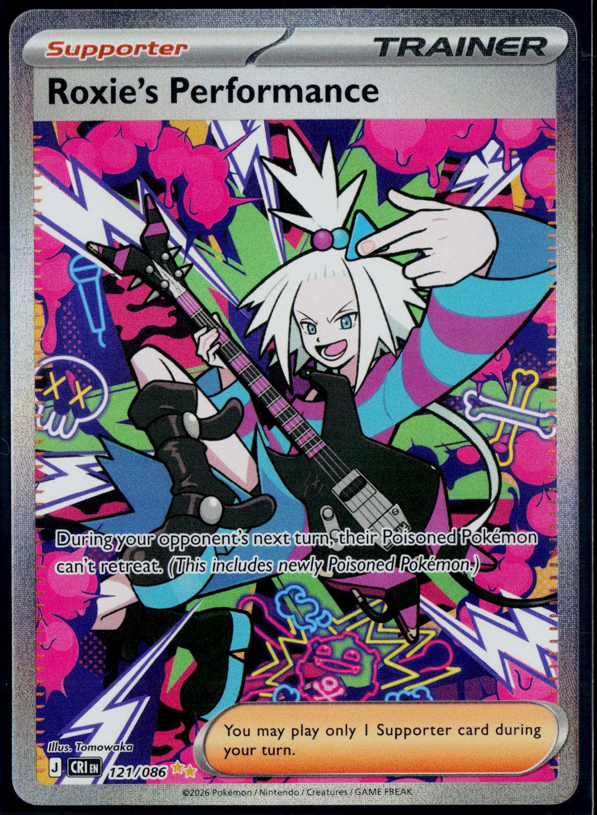 ROXIE'S PERFORMANCE 121/086 POKEMON ME04: CHAOS RISING NM