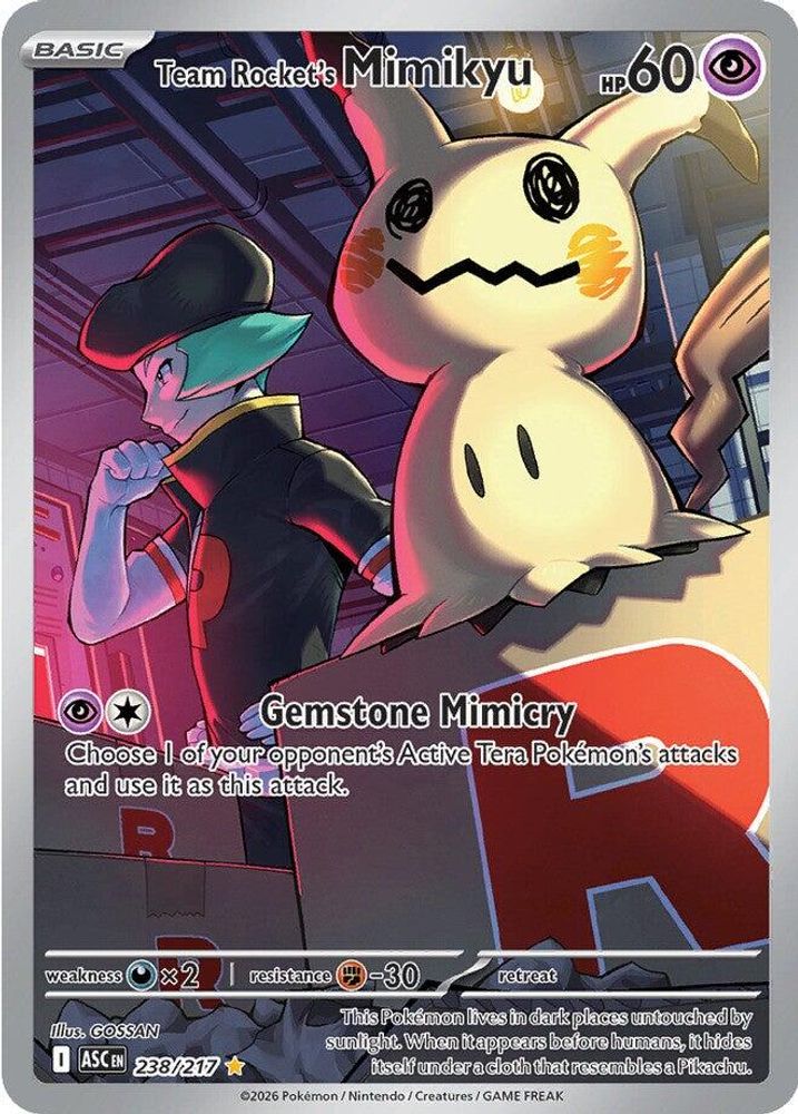 TEAM ROCKET'S MIMIKYU 238/217 🐬 POKEMON ASCENDED HEROES IR ☀️ HOLO NM/M 🌴