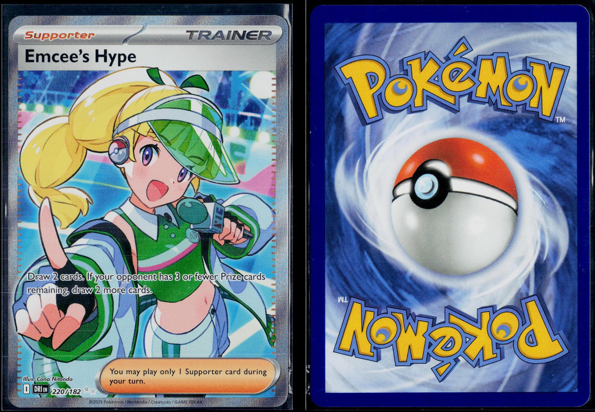 EMCEE'S HYPE 220/182 POKEMON DESTINED RIVALS ULTRA RARE HOLO NM