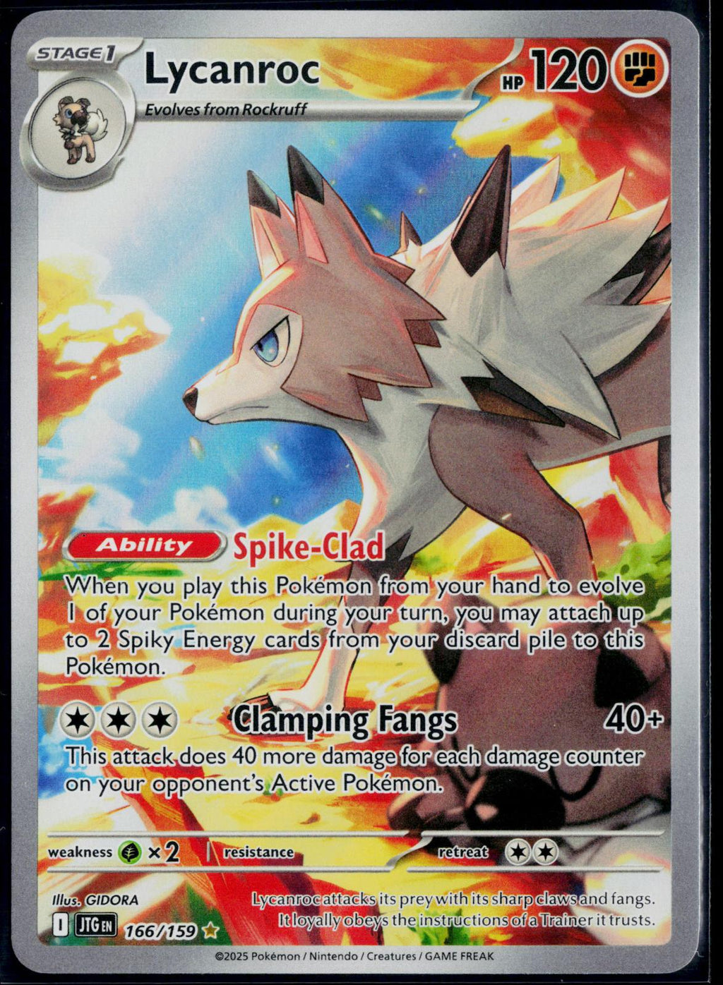 LYCANROC 166/159 POKEMON JOURNEY TOGETHER ILLUSTRATION RARE NM