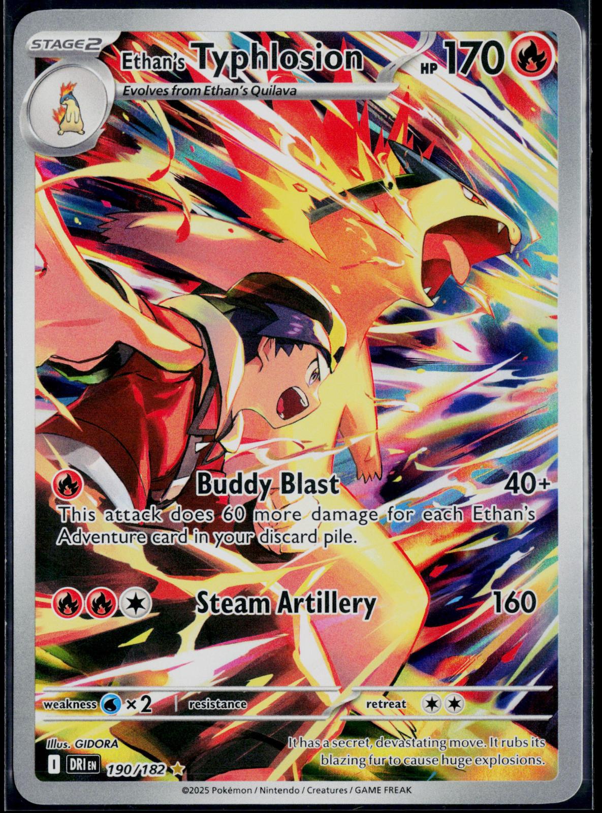 ETHAN'S TYPHLOSION 190/182 POKEMON DESTINED RIVALS ILLUSTRATION RARE HOLO NM