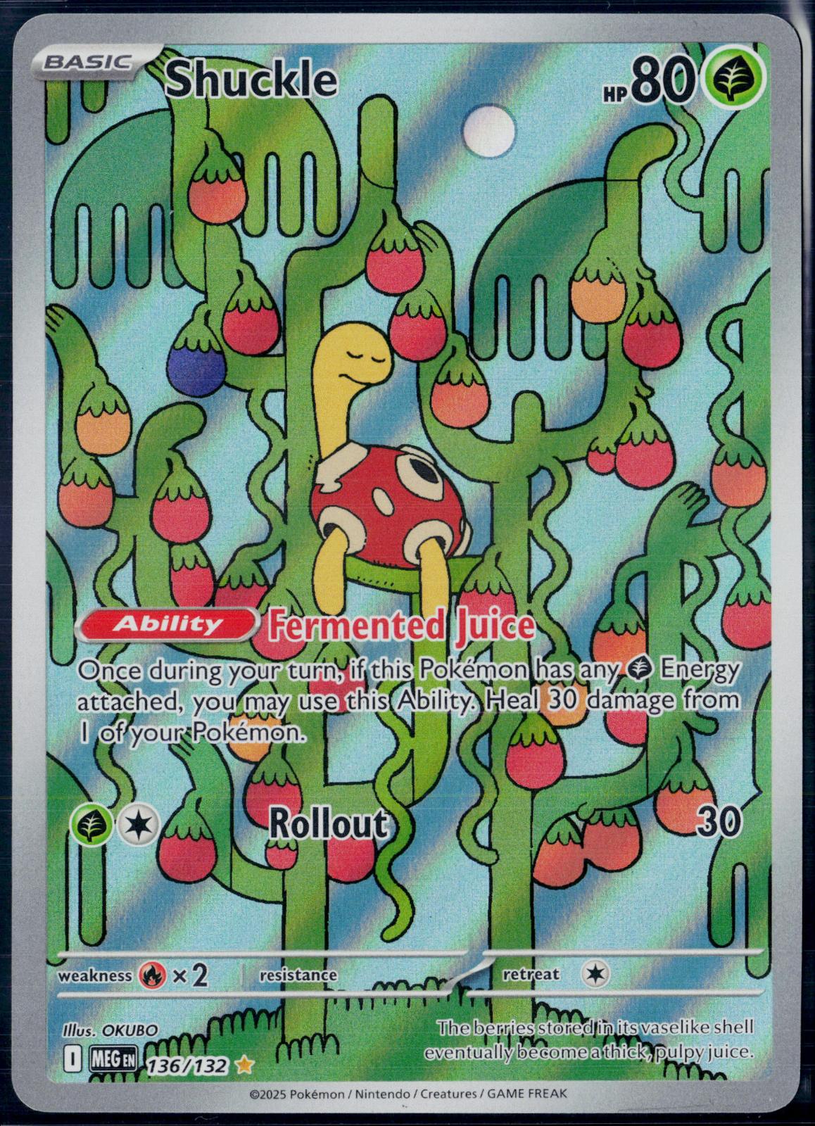 SHUCKLE 136/132 POKEMON MEGA EVOLUTION ILLUSTRATION RARE HOLO NM