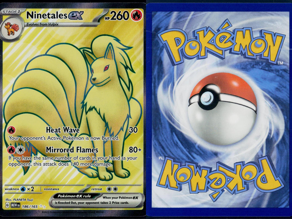 NINETALES EX 186/165 🐬 POKEMON 151 UR ☀️ HOLO NM/M 🌴