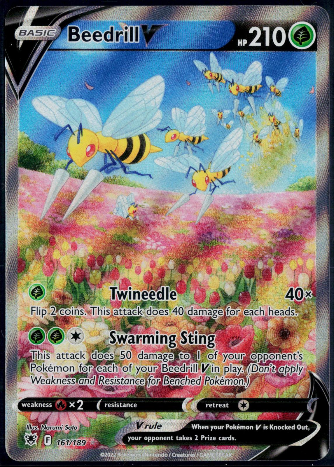 BEEDRILL V 161/189 🐬 POKEMON ASTRAL RADIANCE UR ☀️ HOLO NM/M 🌴
