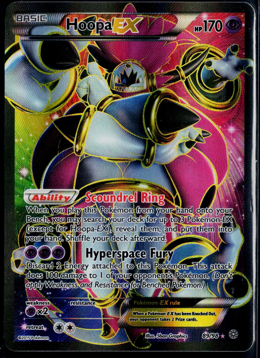 HOOPA EX 89/98 POKEMON ANCIENT ORIGINS ULTRA RARE LP