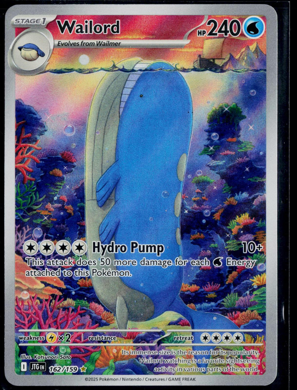 WAILORD 162/159 POKEMON JOURNEY TOGETHER ILLUSTRATION RARE NM