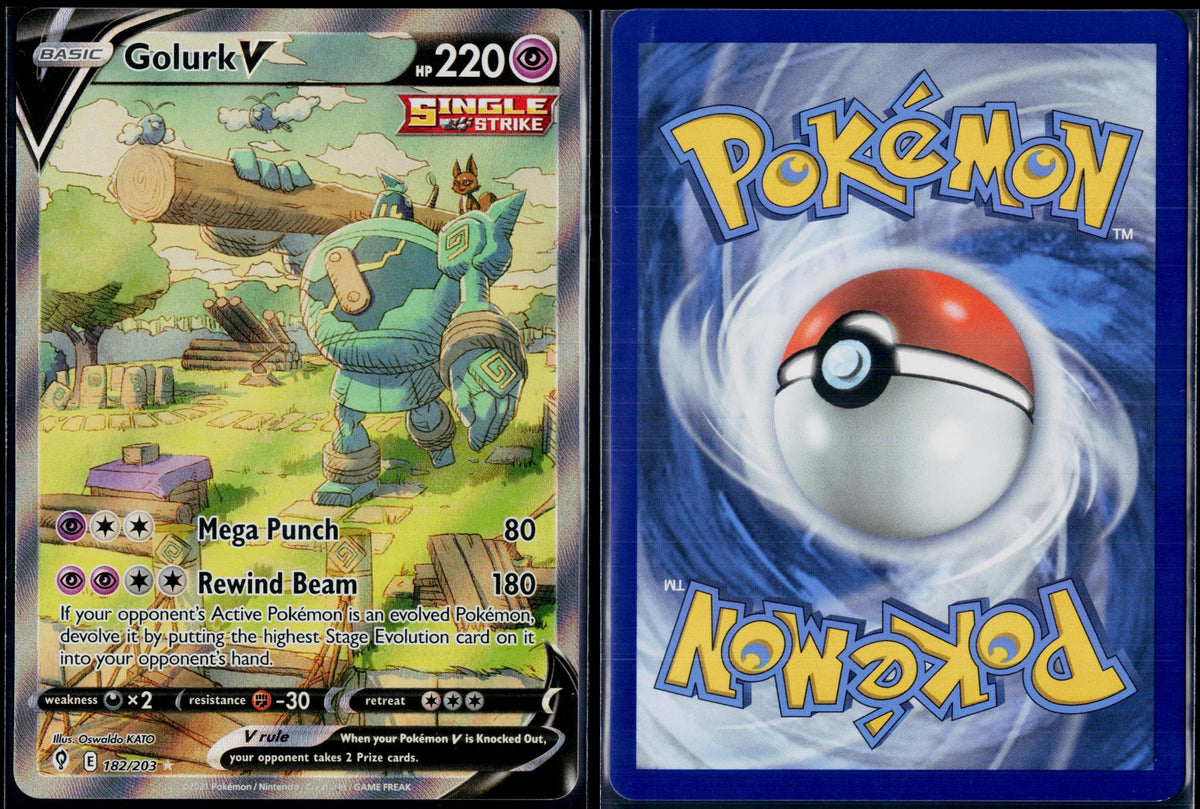 GOLURK V 182/203 POKEMON EVOLVING SKIES ULTRA RARE HOLO NM