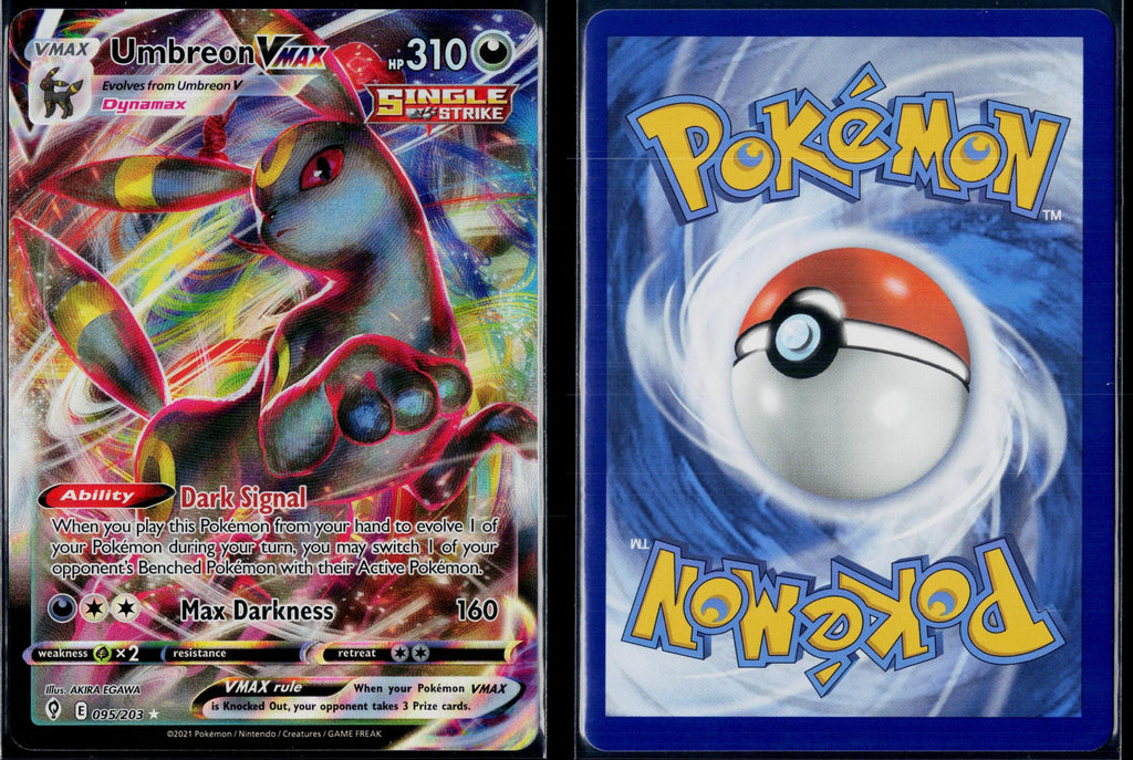 UMBREON VMAX 095/203 POKEMON EVOLVING SKIES HOLO VMAX RARE NM