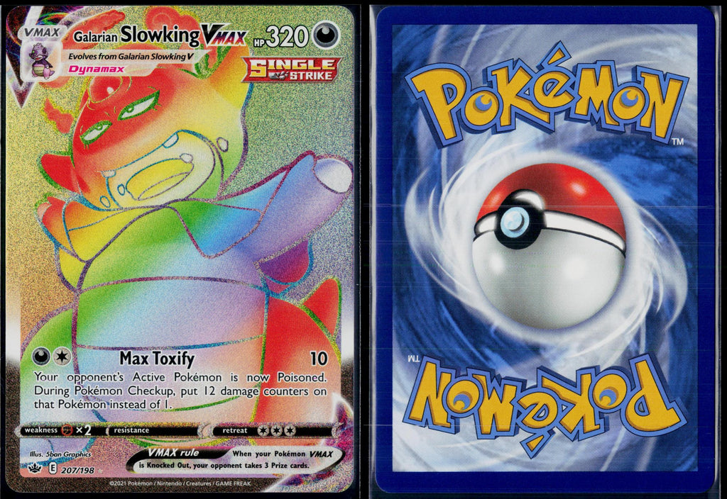 GALARIAN SLOWKING VMAX 207/198 POKEMON CHILLING REIGN RAINBOW RARE HOLO NM