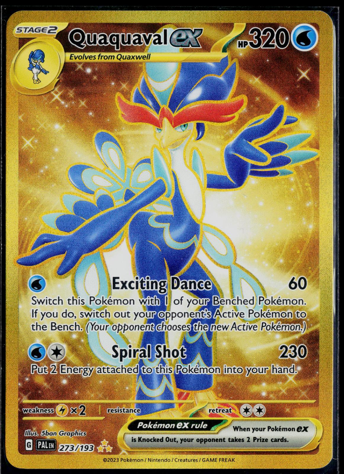 QUAQUAVAL EX 273/193 POKEMON PALDEA EVOLVED HYPER RARE HOLO NM