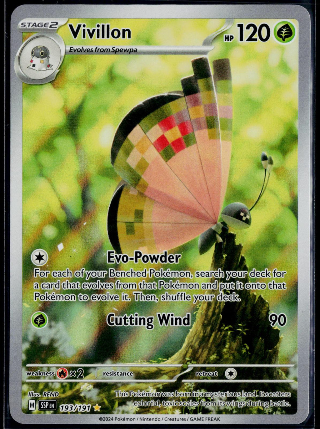 VIVILLON 193/191 POKEMON SURGING SPARKS ILLUSTRATION RARE NM