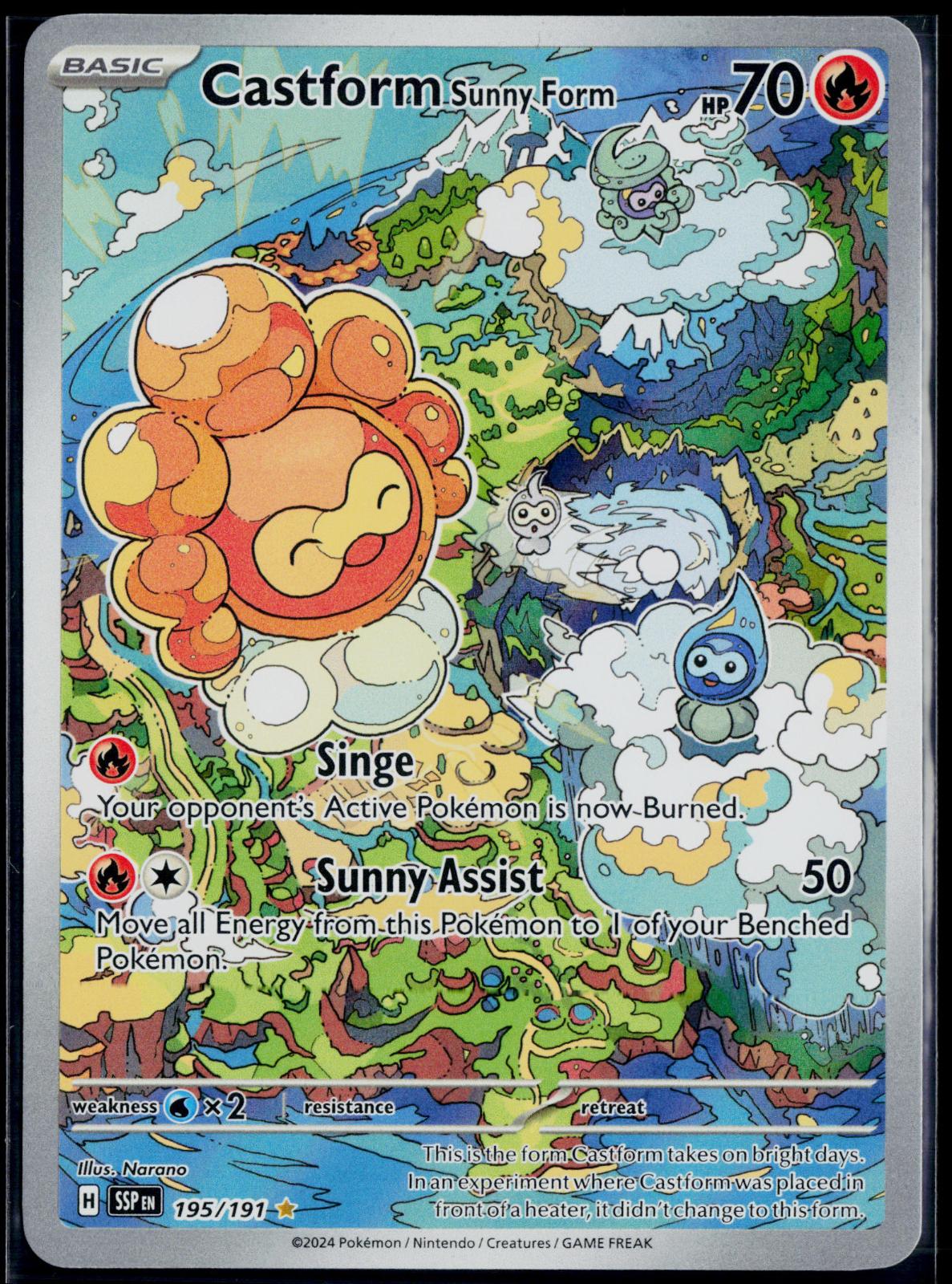 CASTFORM SUNNY FORM 195/191 POKEMON SURGING SPARKS ILLUSTRATION RARE NM