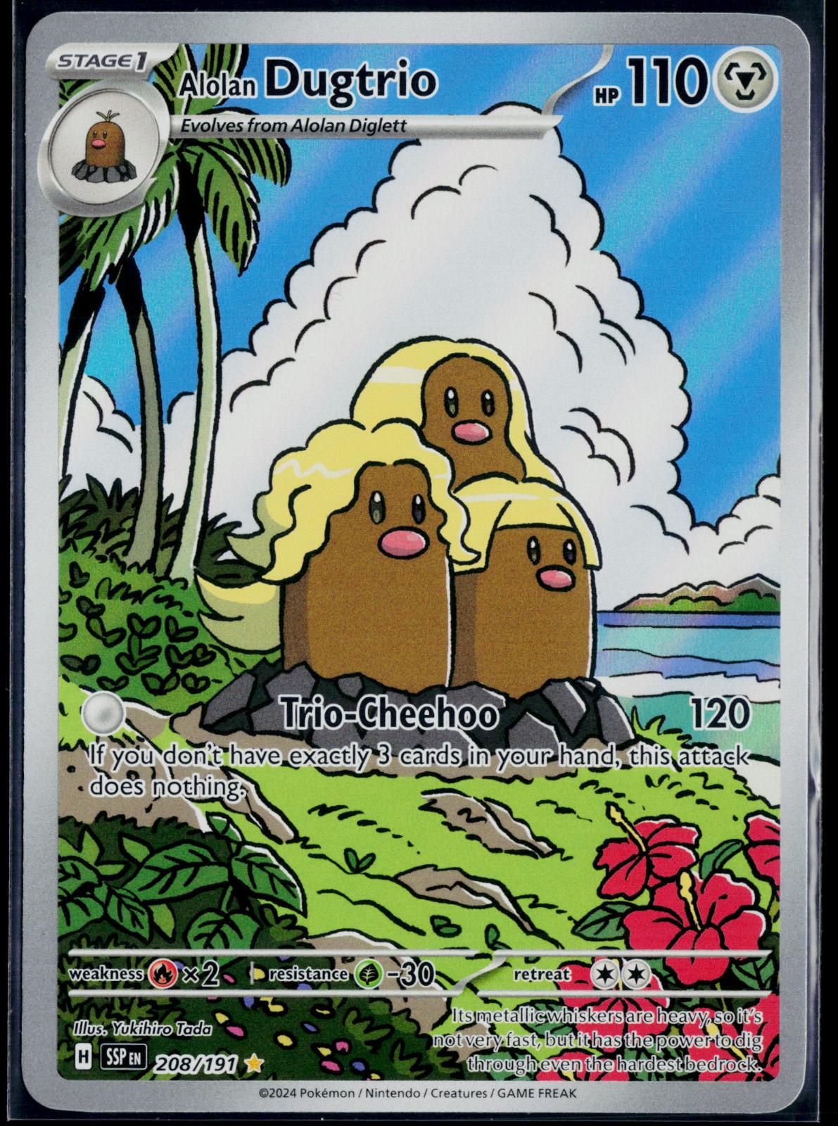 ALOLAN DUGTRIO 208/191 POKEMON SURGING SPARKS ILLUSTRATION RARE NM
