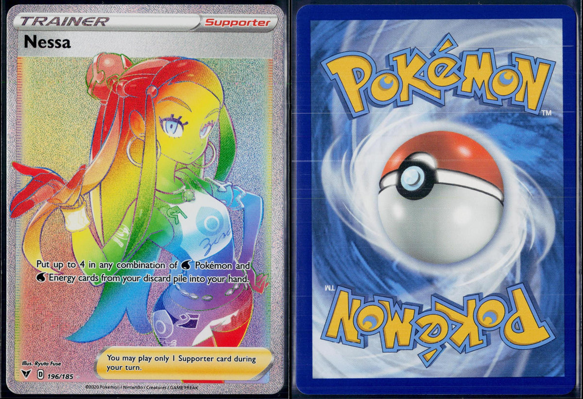 NESSA 196/185 POKEMON VIVID VOLTAGE RAINBOW RARE HOLO NM