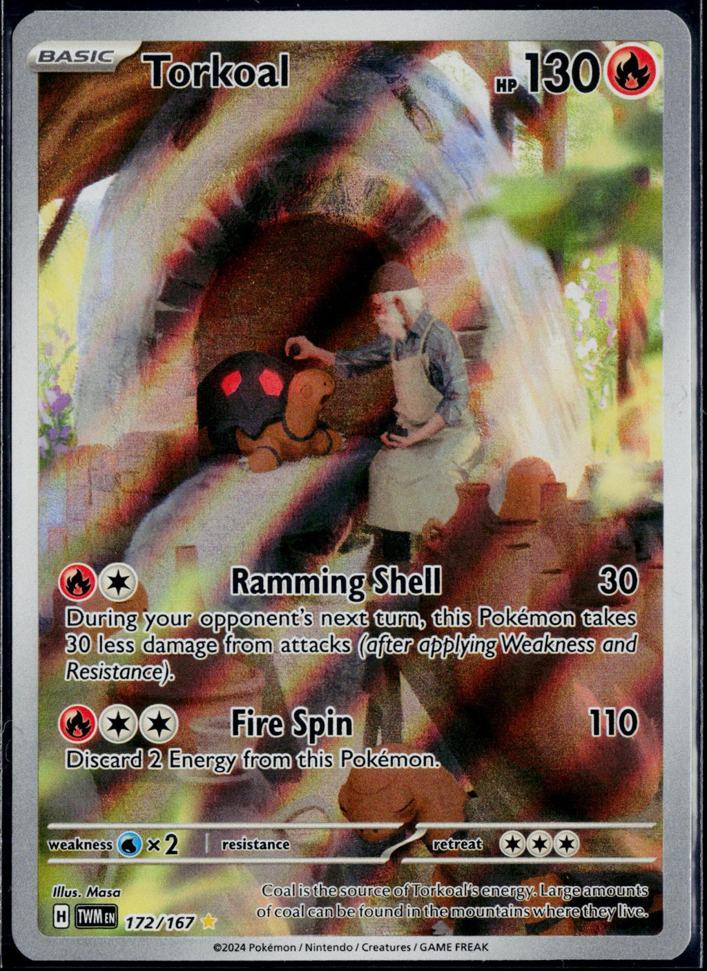 TORKOAL 172/167 POKEMON TWILIGHT MASQUERADE ILLUSTRATION RARE NM