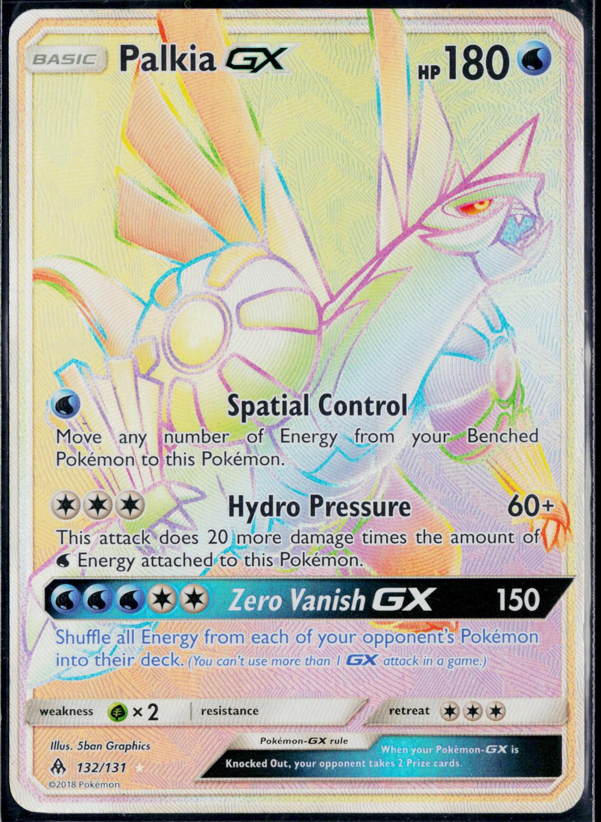 PALKIA GX 132/131 POKEMON FORBIDDEN LIGHT RAINBOW RARE LP