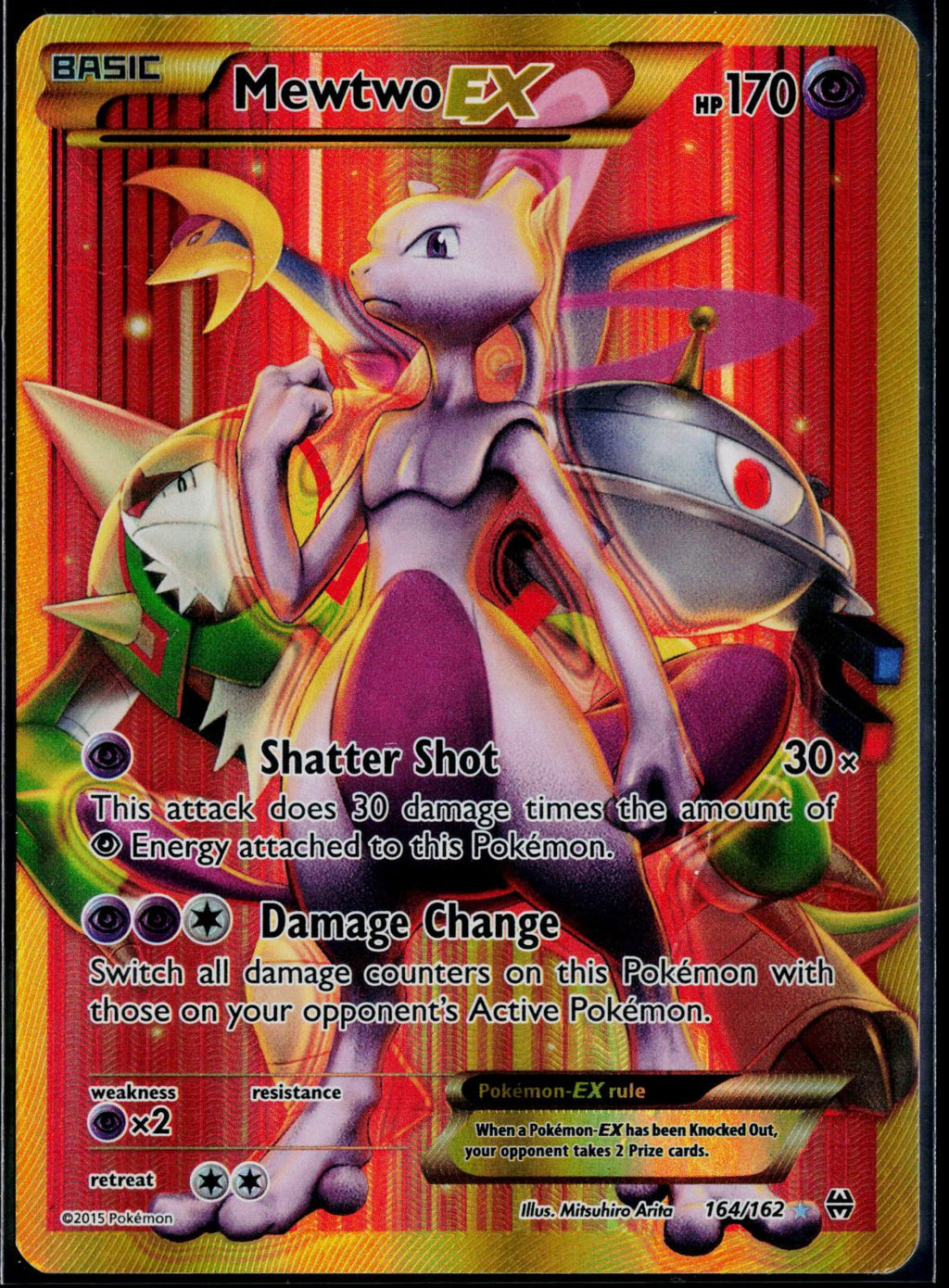 MEWTWO EX 164/162 POKEMON BREAKTHROUGH SEC HOLO MP/HP