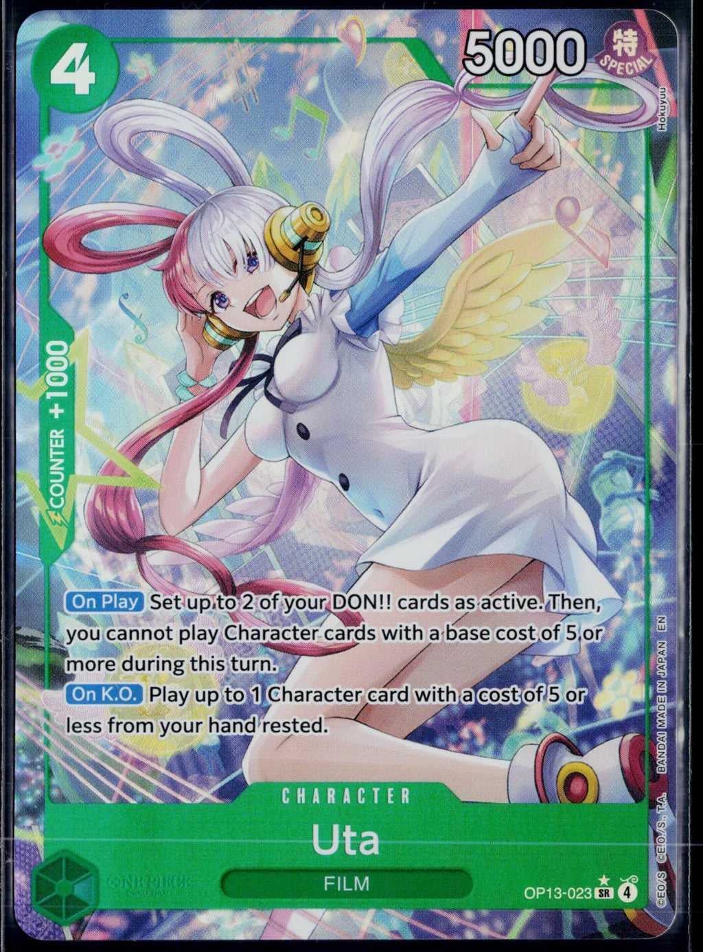 UTA (ALTERNATE ART) OP13-023 ONE PIECE CARRYING ON HIS WILL SR FOIL NM