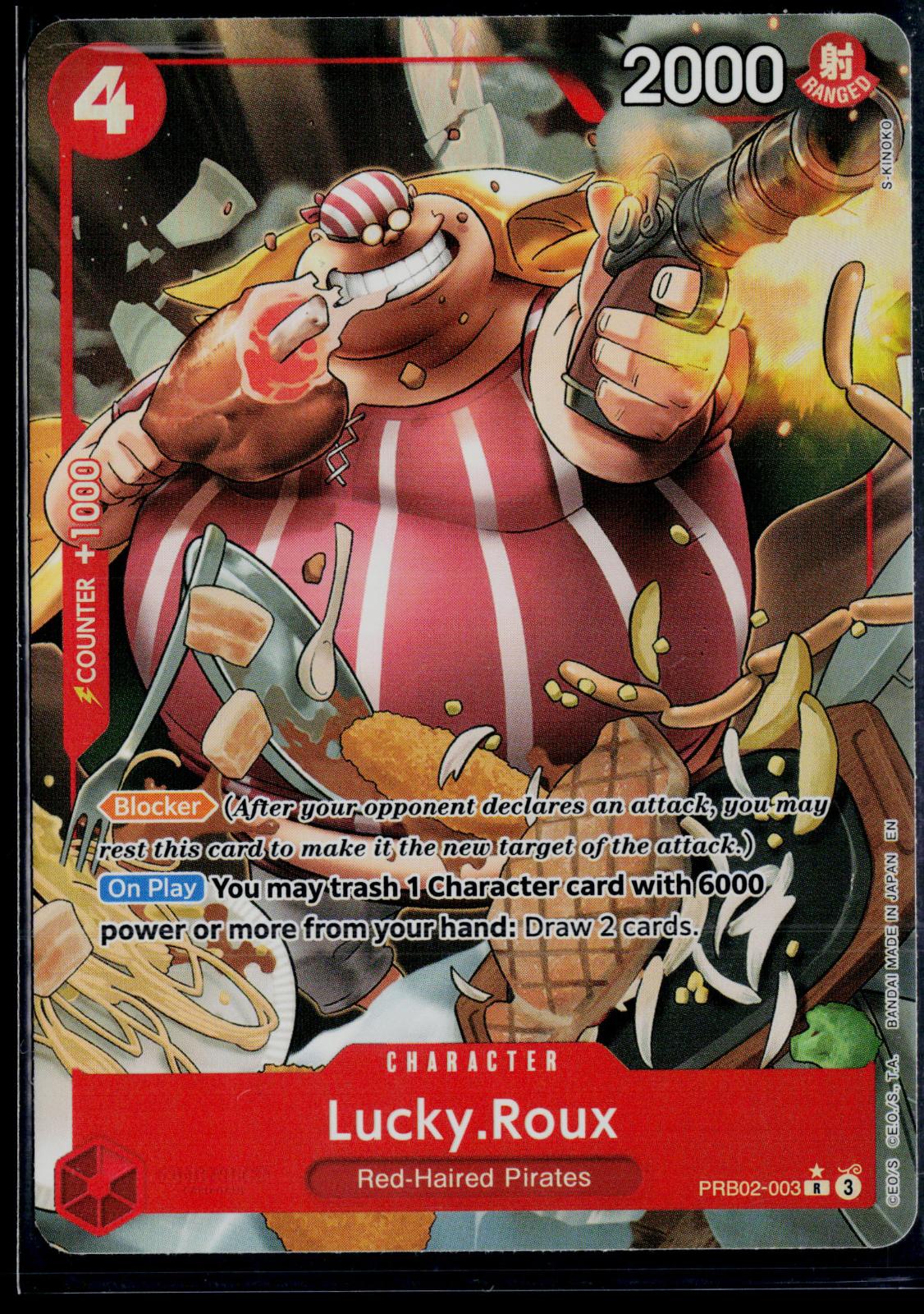 LUCKY.ROUX (ALTERNATE ART) PRB02-003 ONE PIECE NM
