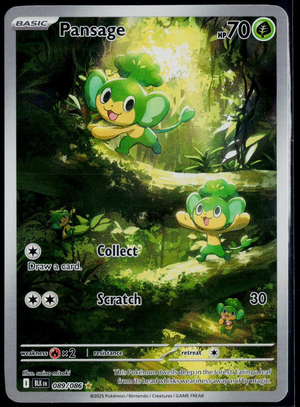 PANSAGE 089/086 POKEMON BLACK BOLT HOLO ILLUSTRATION RARE NM