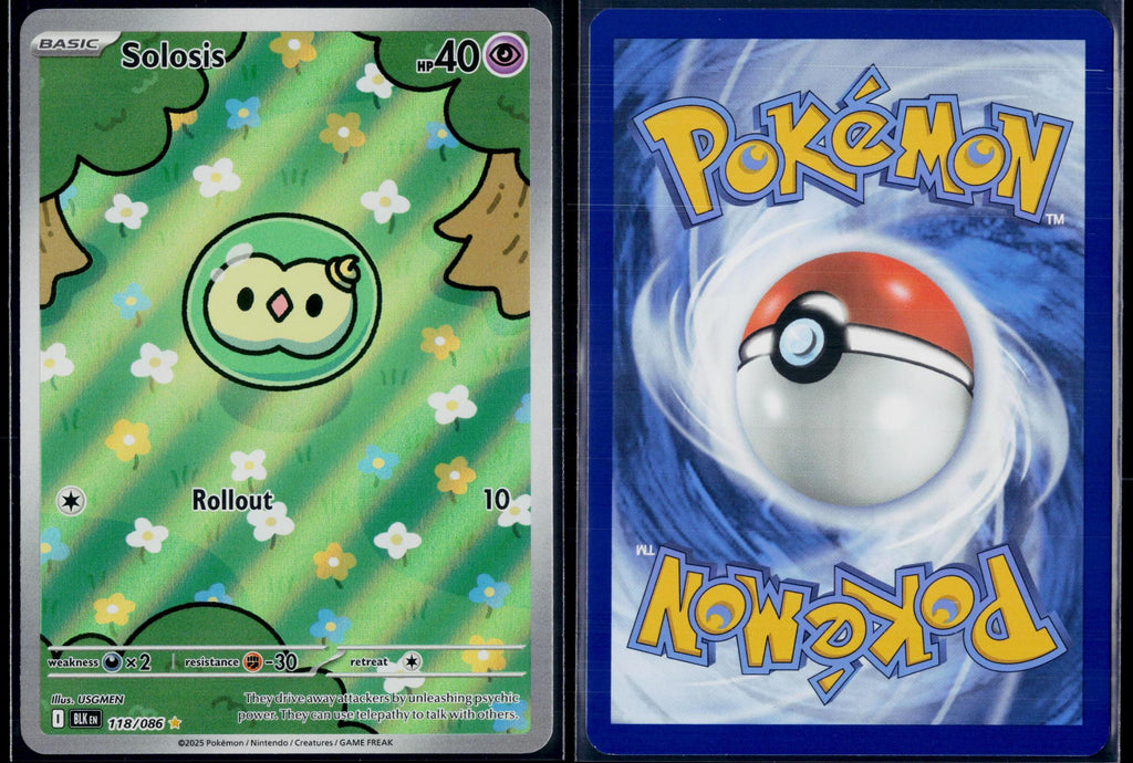 SOLOSIS 118/086 🐬 POKEMON BLACK BOLT HOLO IR ☀️ NM/M 🌴