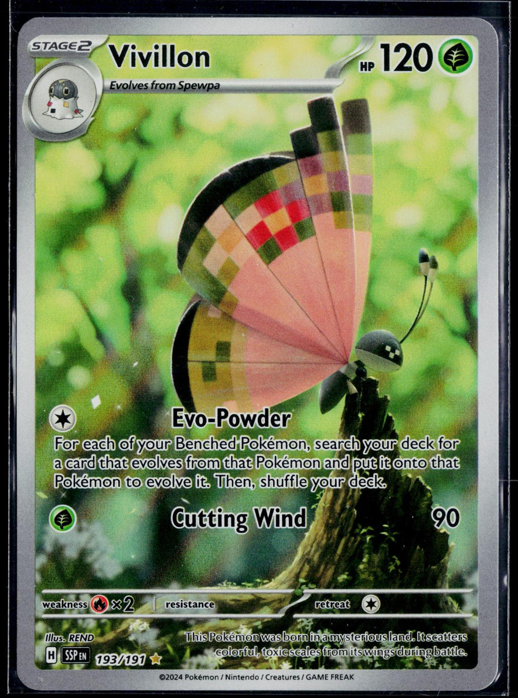 VIVILLON 193/191 POKEMON SURGING SPARKS ILLUSTRATION RARE NM