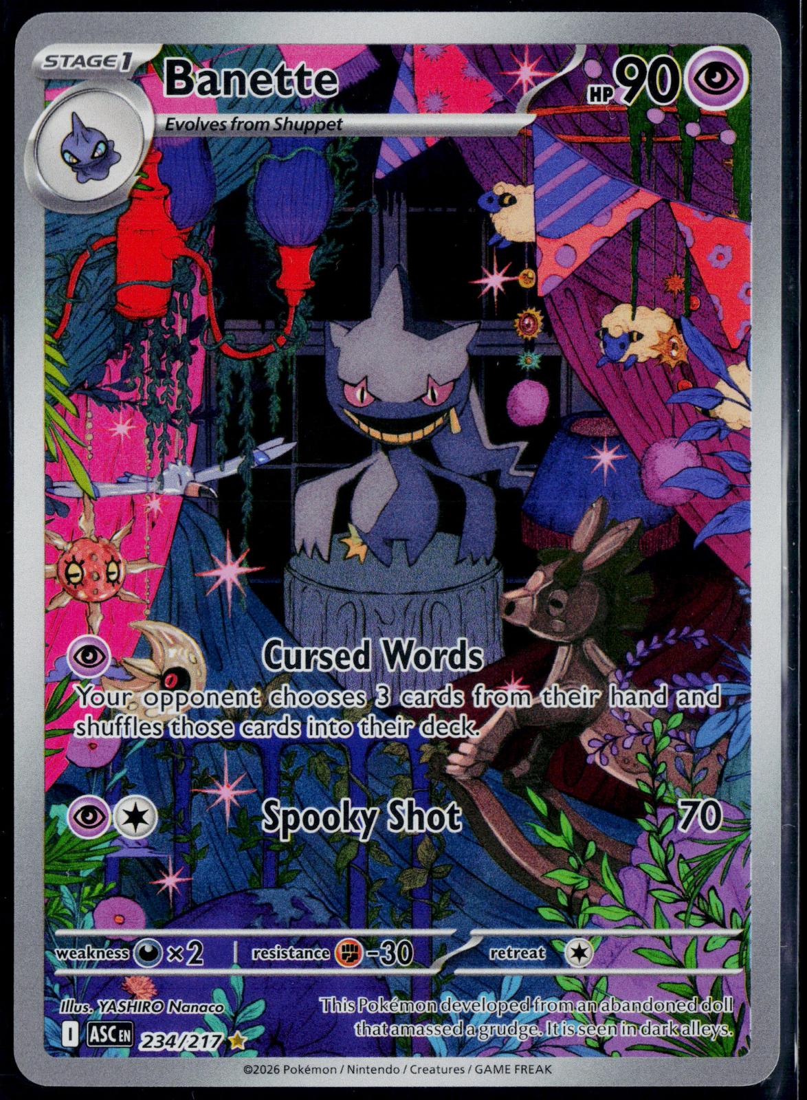 BANETTE 234/217 POKEMON ASCENDED HEROES ILLUSTRATION RARE NM