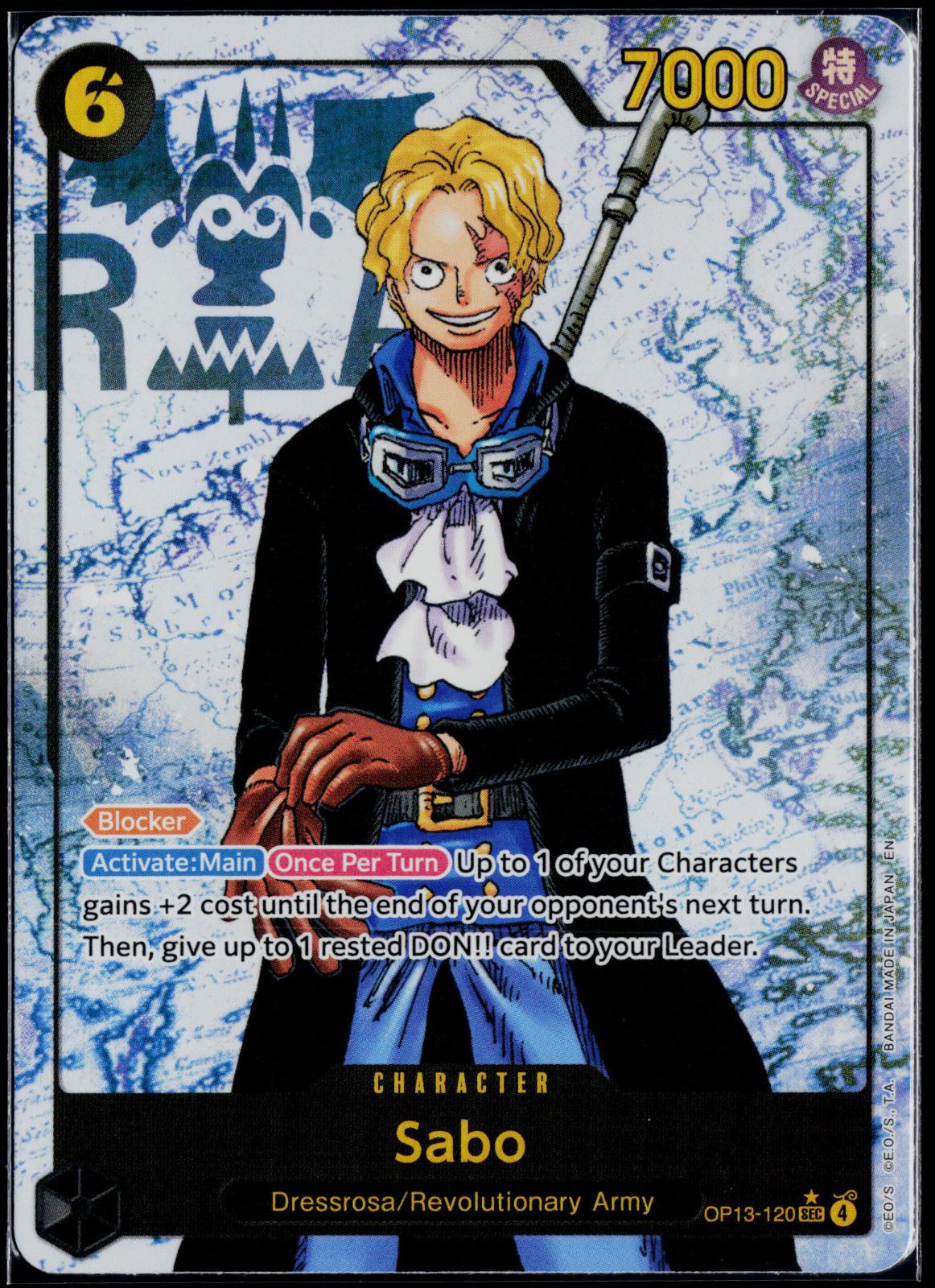 SABO (120) (PARALLEL) OP13-120 ONE PIECE CARRYING ON HIS WILL SEC FOIL NM