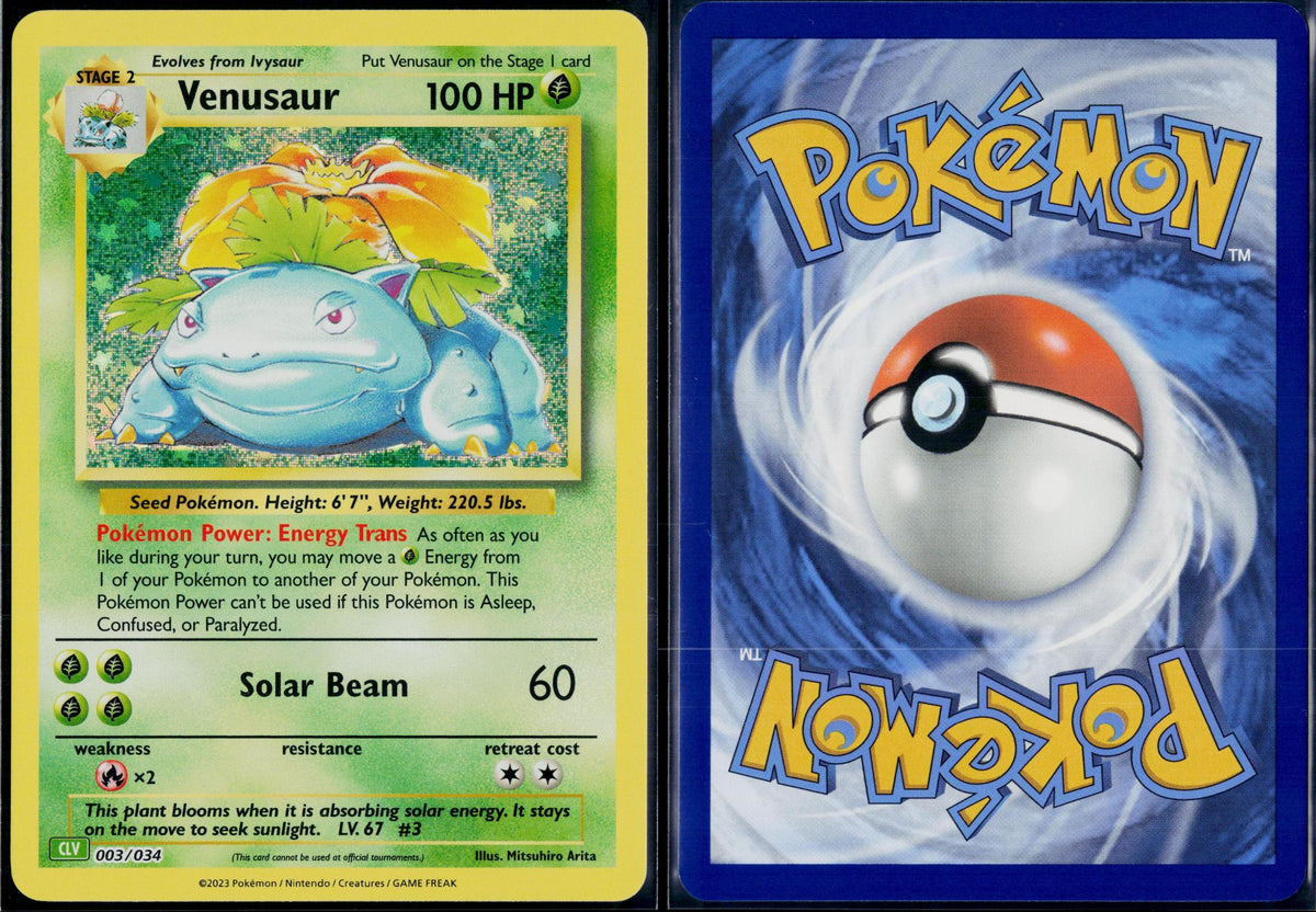 VENUSAUR 003/034 POKEMON TRADING CARD GAME CLASSIC HOLO CLASSIC COLLECTION NM