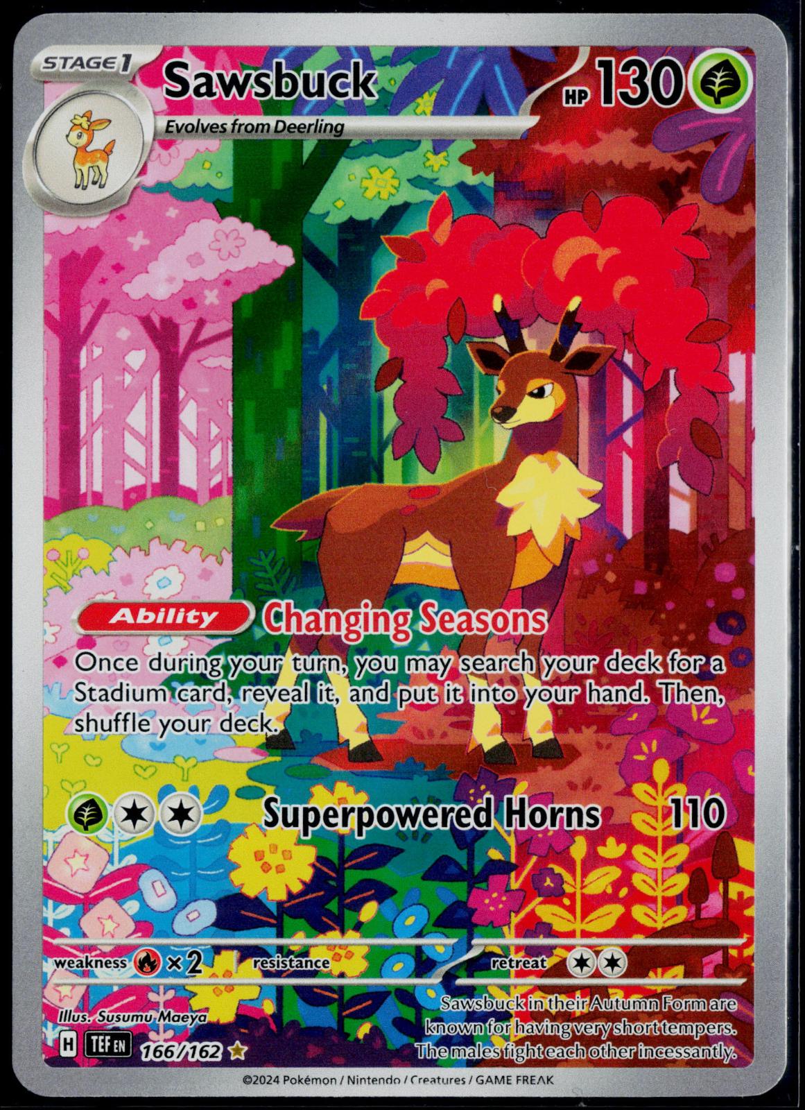 SAWSBUCK 166/162 POKEMON TEMPORAL FORCES ILLUSTRATION RARE NM