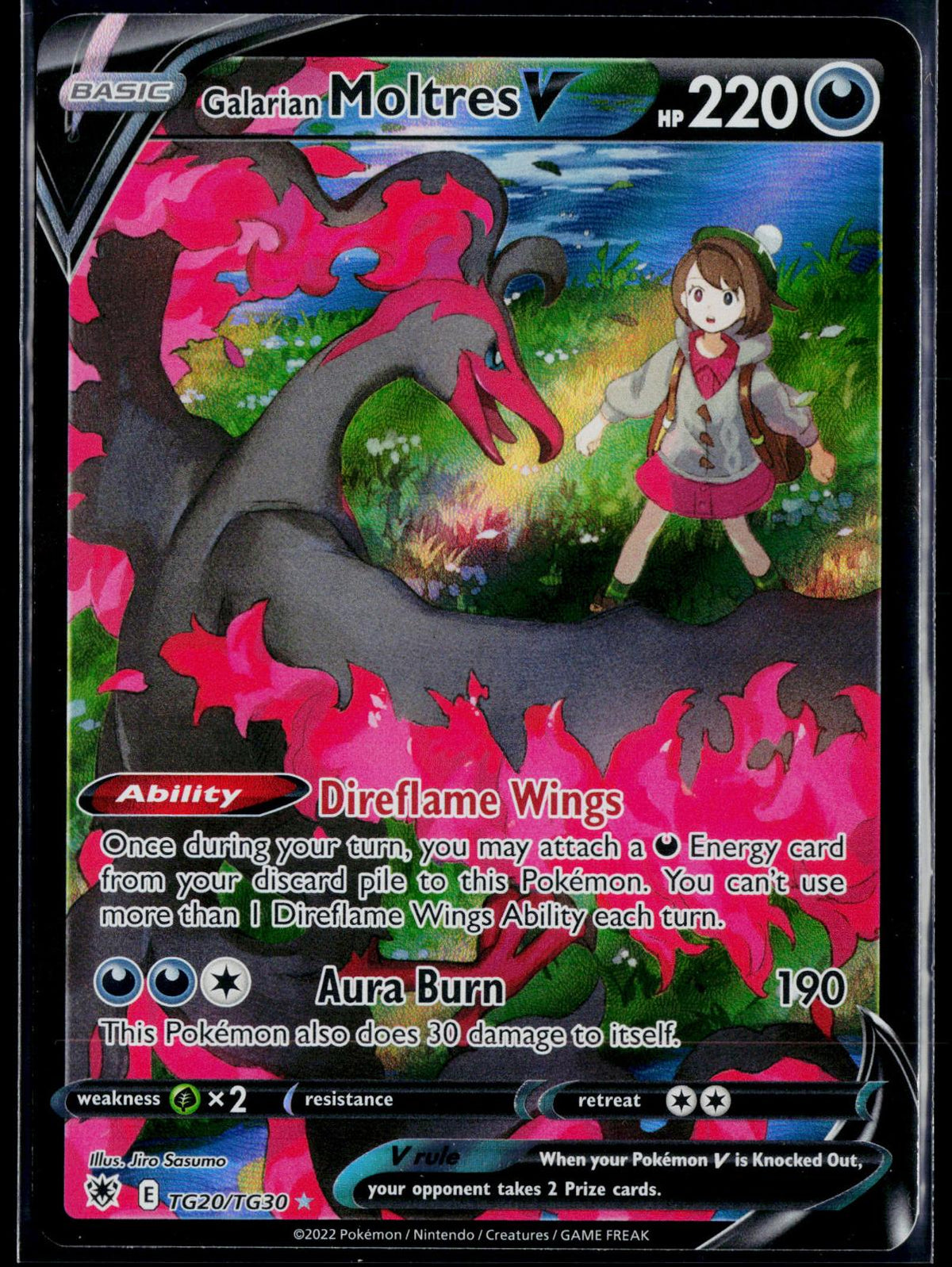 GALARIAN MOLTRES V TG20/TG30 POKEMON ASTRAL RADIANCE TRAINER GALLERY HOLO NM
