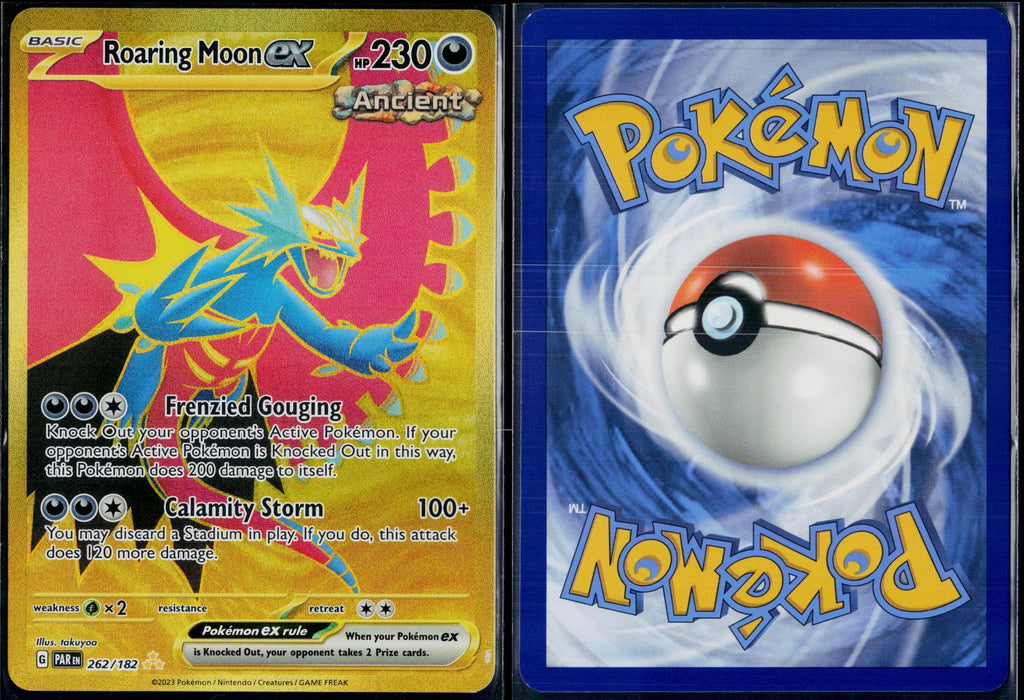 ROARING MOON EX 262/182 POKEMON PARADOX RIFT HYPER RARE HOLO NM
