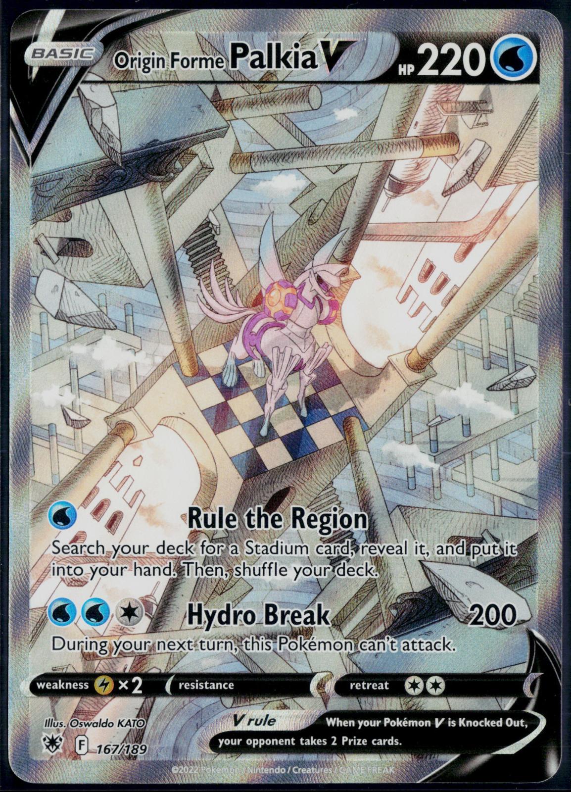 ORIGIN FORME PALKIA V 167/189 🐬 POKEMON ASTRAL RADIANCE UR ☀️ HOLO NM/M 🌴