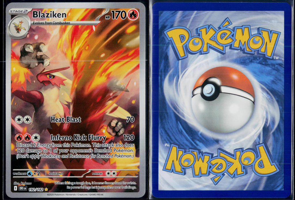 BLAZIKEN 192/182 POKEMON DESTINED RIVALS ILLUSTRATION RARE HOLO NM
