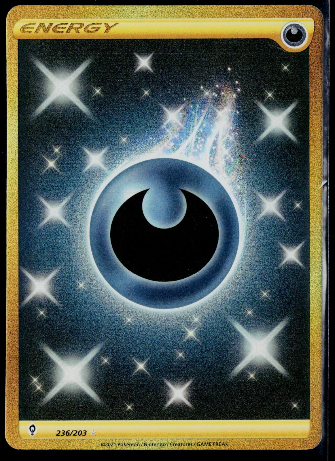 DARKNESS ENERGY 236/203 POKEMON EVOLVING SKIES SEC HOLO NM