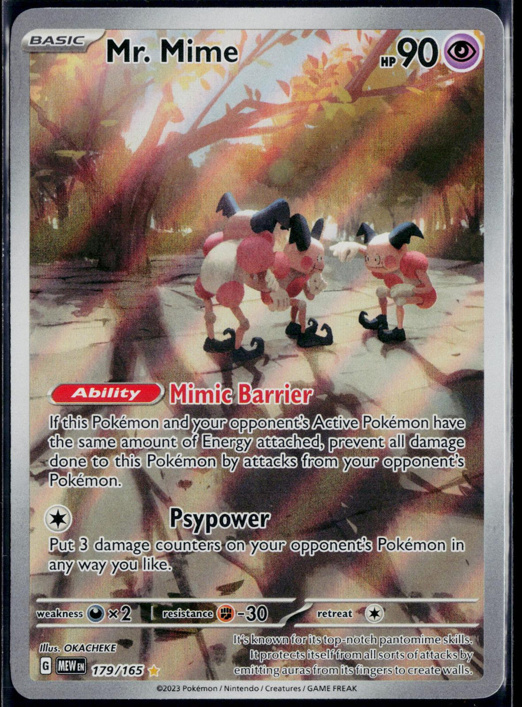 MR. MIME 179/165 POKEMON 151 ILLUSTRATION RARE HOLO NM