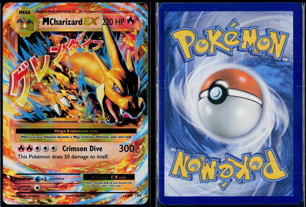 M CHARIZARD EX 13/108 POKEMON EVOLUTIONS HOLO EX RARE NM