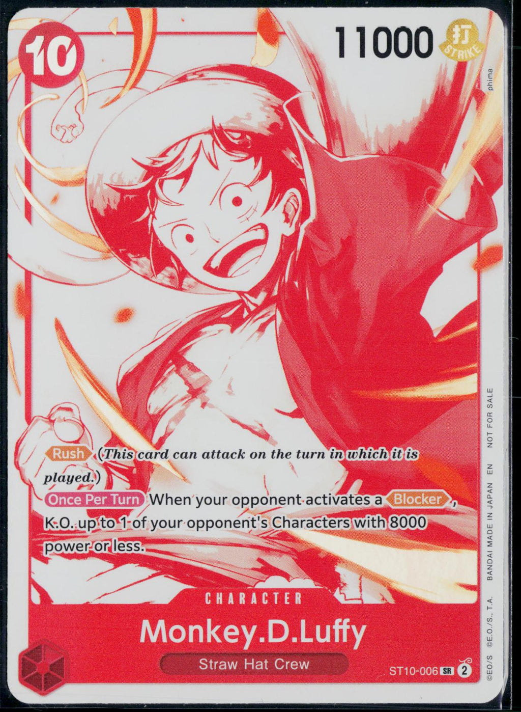 MONKEY.D.LUFFY (3RD ANNIVERSARY TREASURE CAMPAIGN PACK) ST10-006 ONE PIECE NM