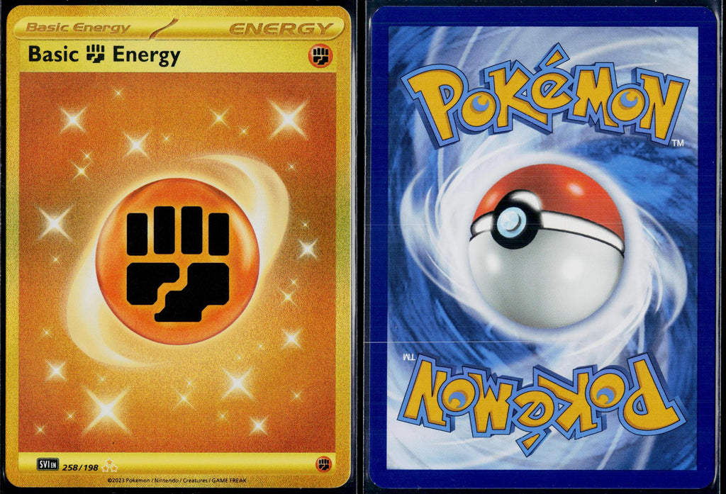 BASIC FIGHTING ENERGY 258/198 POKEMON SCARLET & VIOLET HYPER RARE HOLO NM