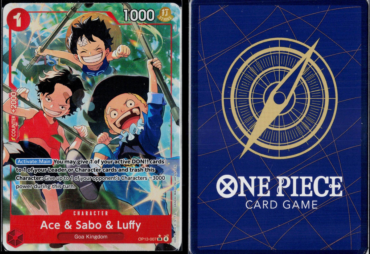ACE & SABO & LUFFY (ALTERNATE ART) OP13-007 ONE PIECE FOIL NM