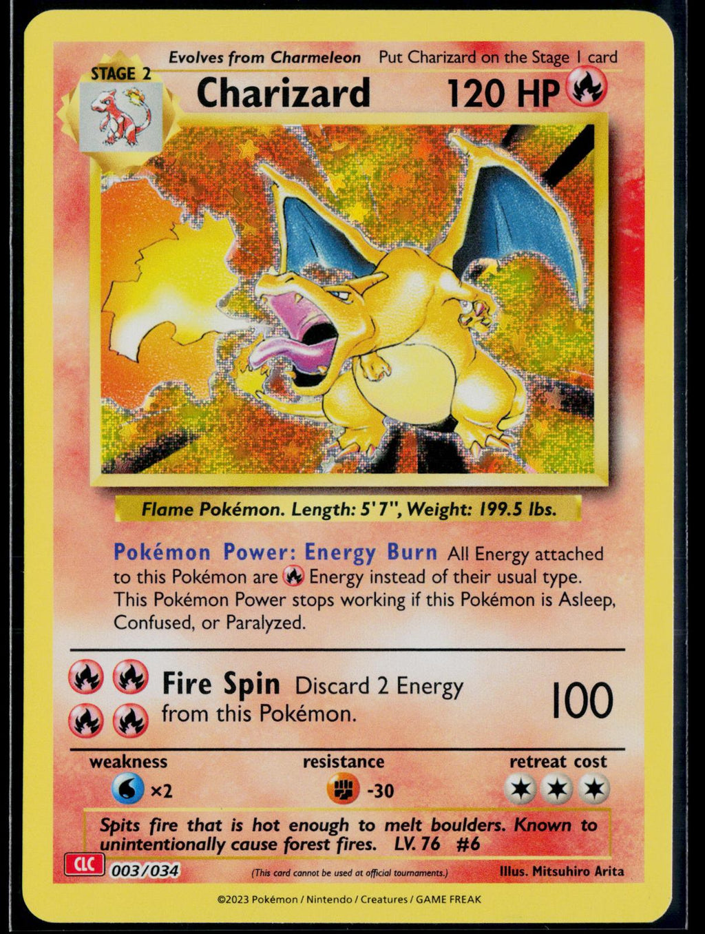 CHARIZARD 003/034 POKEMON TRADING CARD GAME CLASSIC HOLO CLASSIC COLLECTION NM