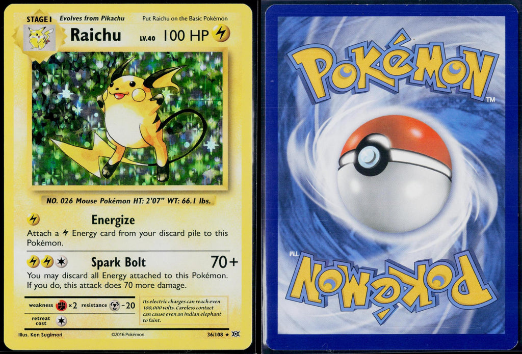 RAICHU 36/108 POKEMON EVOLUTIONS HOLO R LP