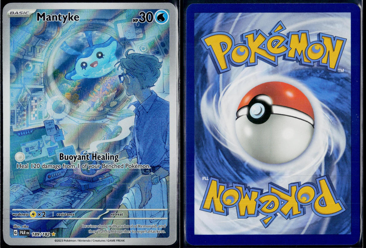 MANTYKE 189/182 POKEMON PARADOX RIFT ILLUSTRATION RARE HOLO NM