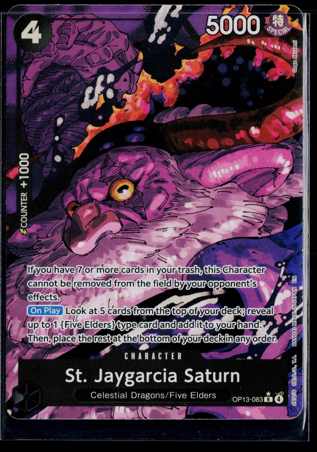 ST. JAYGARCIA SATURN (ALTERNATE ART) OP13-083 ONE PIECE CARRYING ON HIS WILL NM