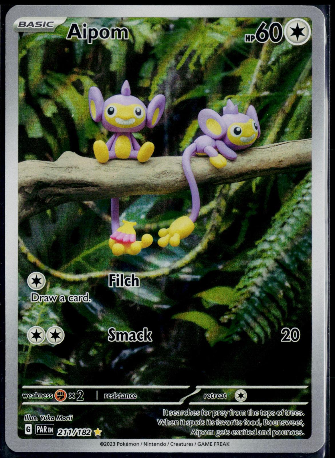 AIPOM 211/182 POKEMON PARADOX RIFT ILLUSTRATION RARE NM