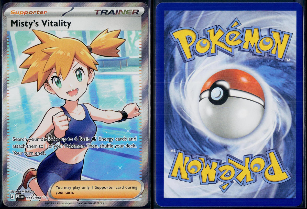 MISTY'S VITALITY 111/084 POKEMON PITCH BLACK ULTRA RARE HOLO NM